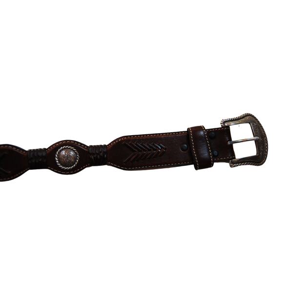 Nocona Unisex Brown Western Belt N2475302 Concho Woven Size 46 - Picture 7 of 7